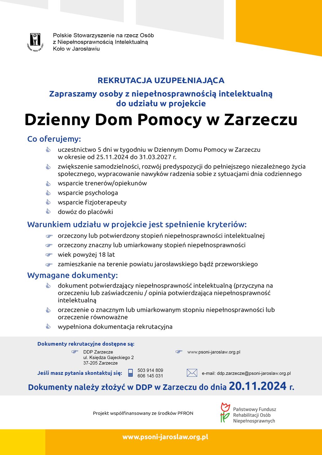 DDP Zarzecze Rekrutacja 2024 Plakat A3